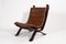 Vintage Cognac Focus Lounge Chair for Bramin Møbler, 1970s 3