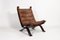 Vintage Cognac Focus Lounge Chair for Bramin Møbler, 1970s 1