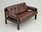 Scandinavian 2-Seat Sofa in Brown Leather, 1970s, Image 1