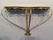 Mid-Century Italian Blue Glass Gold Iron Console Table by Pier Luigi Colli, 1950 3