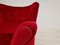 Vintage Danish Armchair in Cherry-Red Velour, 1960s, Image 8