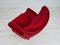 Vintage Danish Armchair in Cherry-Red Velour, 1960s, Image 5