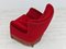 Vintage Danish Armchair in Cherry-Red Velour, 1960s 12