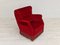 Vintage Danish Armchair in Cherry-Red Velour, 1960s, Image 16