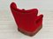 Vintage Danish High Back Armchair in Cherry-Red Velour, 1960s, Image 11