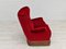 Vintage Danish High Back Armchair in Cherry-Red Velour, 1960s 13