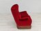 Vintage Danish High Back Armchair in Cherry-Red Velour, 1960s, Image 13