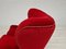 Vintage Danish High Back Armchair in Cherry-Red Velour, 1960s 4