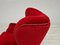 Vintage Danish High Back Armchair in Cherry-Red Velour, 1960s, Image 4