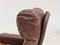 Scandinavian Adjustable Lounge Chair in Brown Leather and Oak, 1970s, Image 12