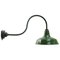 Vintage Industrial Green Enamel and Cast Iron Wall Lamp by Benjamin, USA 1