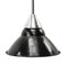 Lampe à Suspension Industrielle Vintage en Émail Noir et Chrome par Gal, France 2