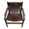 Mid-Century Leather & Walnut Roxinho Safari Lounge Chair by Michel Arnoult 5