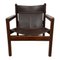 Mid-Century Leather & Walnut Roxinho Safari Lounge Chair by Michel Arnoult 4