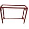 Table Console Vintage Laquée Rouge en Faux Bambou 5