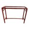 Table Console Vintage Laquée Rouge en Faux Bambou 1