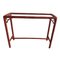 Vintage Red Lacquered Faux Bamboo Console Table 1