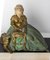 French Art Deco Onyx & Polychrome Pewter Reading Woman with Dog, 1930, Image 5