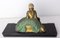 French Art Deco Onyx & Polychrome Pewter Reading Woman with Dog, 1930 6
