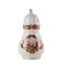White, Red & Gold Porcelain Salt Container, Image 1