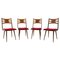 Walnut Dining Chairs, 1970s, Former Czechoslovakia, Set of 4 1