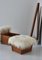 Modern Scandinavian Stools in Oak and Sheepskin, Denmark, 1960s, Set of 2, Image 2