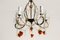 Murano Crystal Chandelier with Amber Glass Grapes, 1980s 2