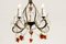 Murano Crystal Chandelier with Amber Glass Grapes, 1980s 3