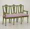 Carved, Painted, & Gilt Gustavian Sofa Bench, 1790s, Image 1