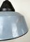 Lámpara colgante industrial de hierro fundido y esmalte gris, años 60, Imagen 7