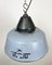 Lámpara colgante industrial de hierro fundido y esmalte gris, años 60, Imagen 9