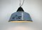 Lámpara colgante industrial de hierro fundido y esmalte gris, años 60, Imagen 10