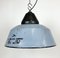 Lámpara colgante industrial de hierro fundido y esmalte gris, años 60, Imagen 5