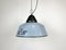 Lámpara colgante industrial de hierro fundido y esmalte gris, años 60, Imagen 2