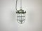 Industrial Soviet Bunker Green Pendant Light with Iron Grid, 1960s 2