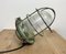Industrial Soviet Bunker Green Pendant Light with Iron Grid, 1960s 14