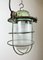 Industrial Soviet Bunker Green Pendant Light with Iron Grid, 1960s 8