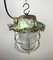 Industrial Soviet Bunker Green Pendant Light with Iron Grid, 1960s 7