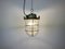 Industrial Soviet Bunker Green Pendant Light with Iron Grid, 1960s 16