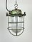Industrial Soviet Bunker Green Pendant Light with Iron Grid, 1960s 4