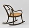 Rocking Chair en Bois Courbé Noirci de Thonet, 1890s 2