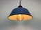 Industrial Blue Enamel and Cast Iron Pendant Light with Glass Cover, 1960s 13