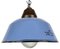 Industrial Blue Enamel and Cast Iron Pendant Light with Glass Cover, 1960s 1