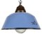 Industrial Blue Enamel and Cast Iron Pendant Light with Glass Cover, 1960s, Image 1