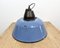 Industrial Blue Enamel and Cast Iron Pendant Light with Glass Cover, 1960s, Image 11