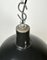 Lámpara colgante industrial esmaltada en negro de Emax, años 60, Imagen 4