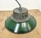 Lampe à Suspension Industrielle en Émail Vert et Fonte, 1960s 11