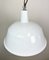 Lámpara colgante industrial de esmalte blanco de Emax, años 60, Imagen 7