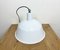 Lámpara colgante industrial de esmalte blanco de Emax, años 60, Imagen 10