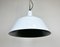 Lámpara colgante industrial de esmalte blanco de Emax, años 60, Imagen 6